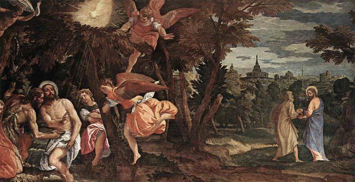 Paolo  Veronese Baptism and Temptation of Christ Spain oil painting art